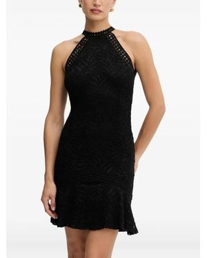 Guess Halterneck Lace Dress - Black