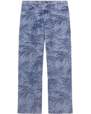 Palm Angels Palms Straight-Leg Jeans - Blue