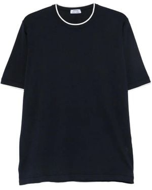 Cesare Attolini Contrast-Trim T-Shirt - Blue