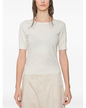 Susanne Bommer Pull En Maille Fine À Manches Courtes - Blanc