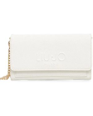 Liu Jo Mini Logo-Embossed Chain Wallet - White