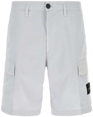 Stone Island Button Cargo Shorts - Grey