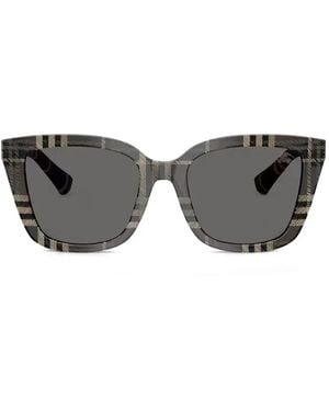 Burberry Occhiali Da Sole A Quadri - Grigio