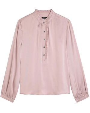 Rails Ruffled Buttoned Blouse - Pink