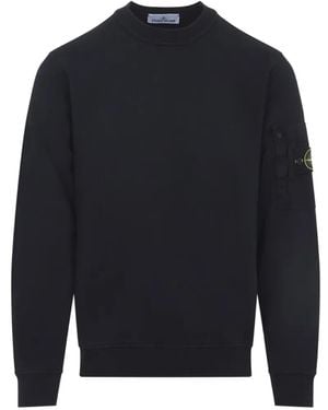 Stone Island Patch-Pocket Compass-Patch Cotton Sweatshirt - Blue