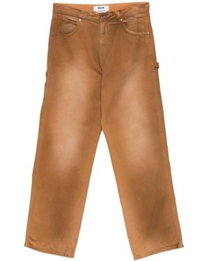 MSGM フェイデッド パンツ - ブラウン