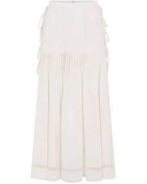 Rabanne Falda Midi Con Lazo Lateral - Blanco
