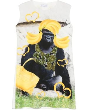The Artistylist Gorilla-Print Sleeveless Mini Dress - Yellow