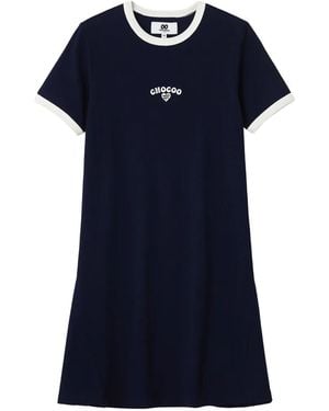 Chocoolate Kleid Mit Ringer-Stickerei - Blau