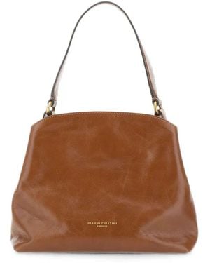 Gianni Chiarini Fiona Leather Shoulder Bag - Brown