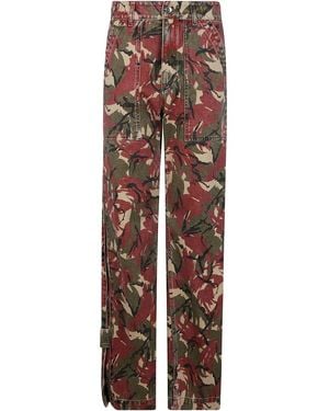 Rabanne Camouflage-Print Jeans - Red