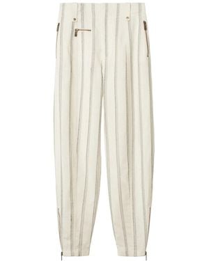 Burberry Gestreifte Hose - Weiß