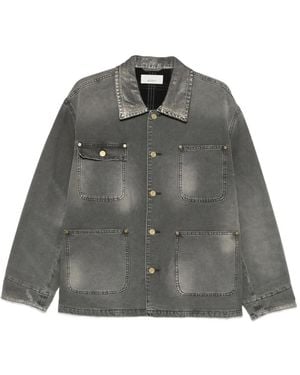 6397 Chore Coat Button Patch Pocket Jacket - Grey