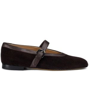 Doucal's Gerippte Ballerinas Mit Schnallenriemen - Schwarz