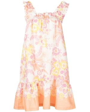 Ephemera Gesmoktes Kleid Mit Blumen-Print - Pink