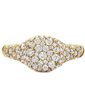 David Yurman 18Kt Petite Pavé Diamond Pinky Ring (7Mm) - Metallic
