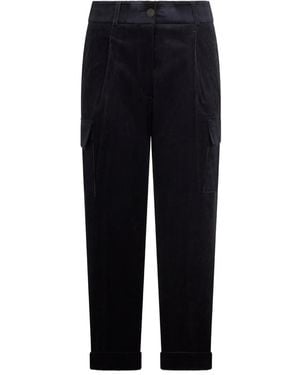 Peserico Corduroy-Effect Trousers - Blue