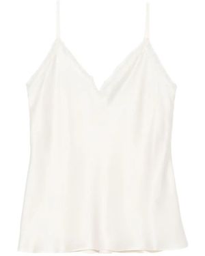 MAISON 123 Mindy Lace V-Neck Top - White