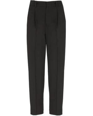 PT Torino Pleated Cropped Pants - Black