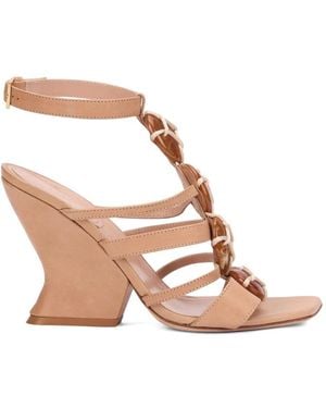 Alberta Ferretti Sandalias Con Tacón Esculpido - Rosa