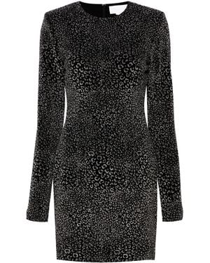 Genny Animalier Velvet Mini Dress - Black