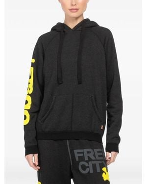 Freecity Graphic-Print Hoodie - Black