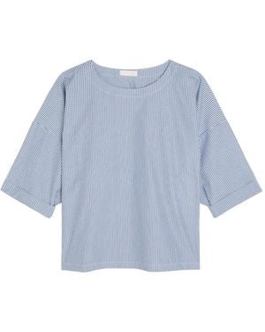 Suzie Kondi Saria Striped Short-Sleeve Top - Blue
