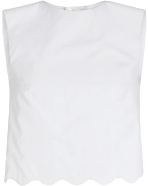 Patou Cropped-Top Aus Popeline - Weiß