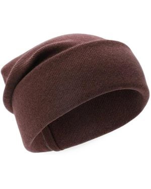 Brunello Cucinelli Monili-Trim Knitted Beanie Hat - Brown