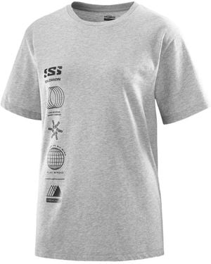 Salomon Graphic-Print T-Shirt - Grey