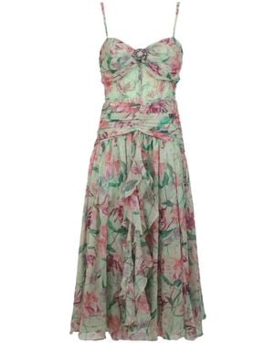 PATBO Honey Flower Ruffled Dress - White