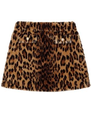 Maje Minijupe À Imprimé Léopard - Brown