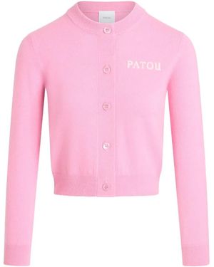 Patou Cardigan À Logo En Intarsia - Rose