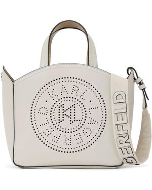 KARL LAGERFELD Small K/Circle Bag - White