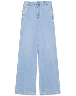 Gcds Stone-Washed Wide-Leg Jeans - Blue