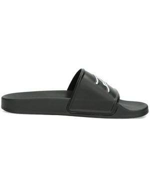 KARL LAGERFELD Logo-Detail Slides - Black