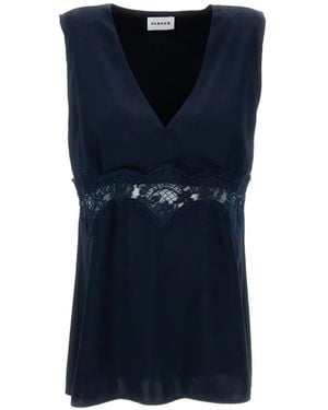 P.A.R.O.S.H. P.A.R.O..H. Lace Blouse - Blue