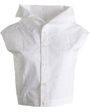 Jacquemus Top Mit Breitem Kragen - Weiß