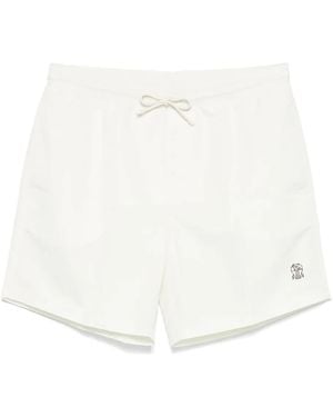 Brunello Cucinelli Costume Da Bagno Con Ricamo - Bianco