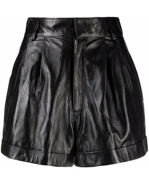 Manokhi Jett Leather Shorts - Black