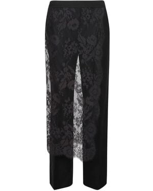 Zimmermann Pantalones Valiant Con Panel De Encaje - Negro