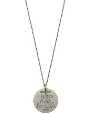 Raf Simons Collar Con Colgante Grabado - Metálico