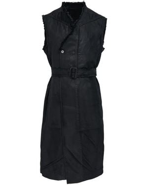Rick Owens Mouwloze Jas Met Ceintuur - Zwart