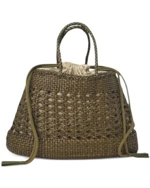 Donna Karan Woven Drawstring Bucket Bag - Green