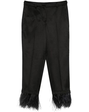 Incotex Feather-Trim Trousers - Black