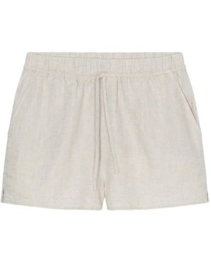 Closed Elasticated-Waistband Shorts - White