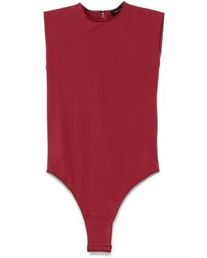 Mugler ロゴエンボス ボディスーツ - レッド