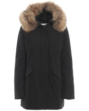Woolrich Cappotto Con Cappuccio - Nero