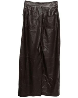 Yves Salomon Lederhose mit geradem Bein - Schwarz