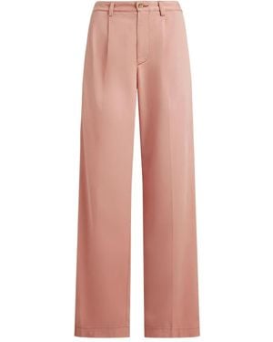 Polo Ralph Lauren Pleated Cotton-Blend Trousers - Pink
